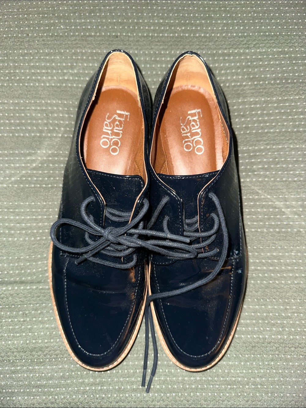 Franco Sarto Navy Leather Lace-Up Derby Shoes
